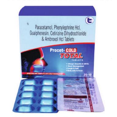 Paracetamol Phenylephrine Hcl Guaiphenesin Cetirizine Dihydrochloride And Ambroxol Hcl Tablets General Medicines