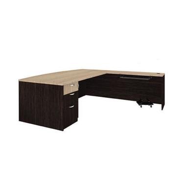 Machine Made L Shaped Executive Table With Pedestal