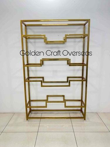 GCO Stainless Steel Rack in Mirror Gold finish for showrooms and other use