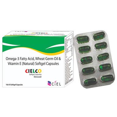 Omega-3 Fatty Acid Wheat Germ Oil And Vitamin E Softgel Capsules General Medicines