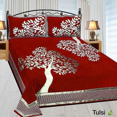 Red Chennile King Bed Sheet