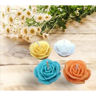 Multicolor Rose Flower Floating Soy Wax Candle
