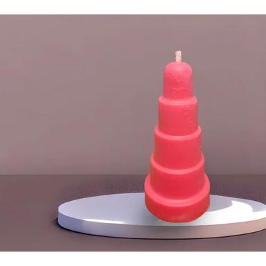 Red Cake Shape Pillar Candle