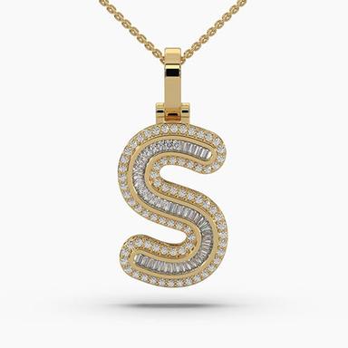 S Alphabet Gold Necklace Fair