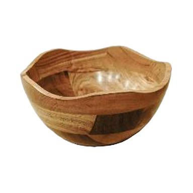 Brown 10X10X5 Inch Wooden Bowl