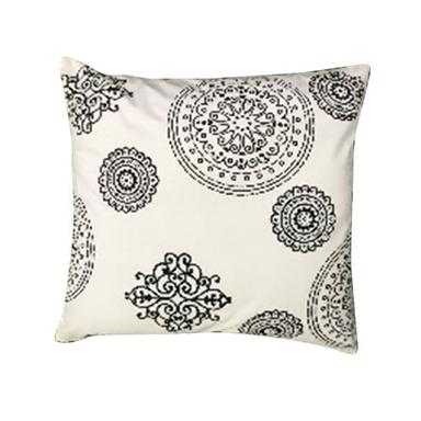 White Poly Velvet H And Table Print Cushion