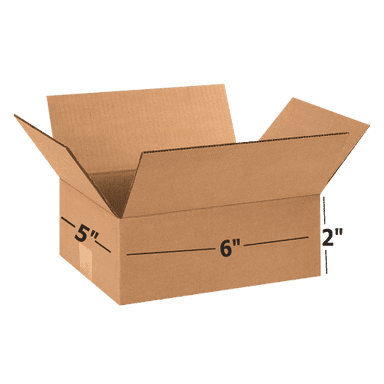 Brother 3 Ply Brown Carton Box Dimensions 6 x 5 x 2 6 inches long 5 inches wide and 2 inches high Two layer corrugated packaging box