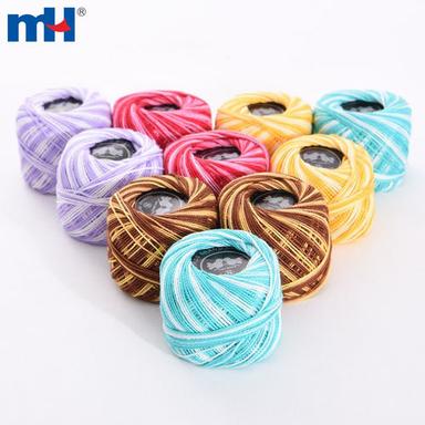 Variegated Crochet Thread Cotton Thread Balls Cotton Embroidery Thread Rainbow Color Cross Stitch Thread Embroidery Yarn