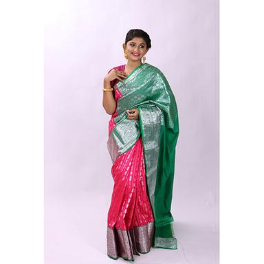 Silk Pink Green Double Shade Kanjivaram Saree