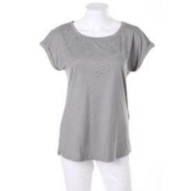 Grey Stud Detail T-Shirt For Women Age Group: Customized