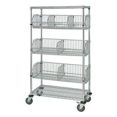 Natural Wire Basket Shelving Unit