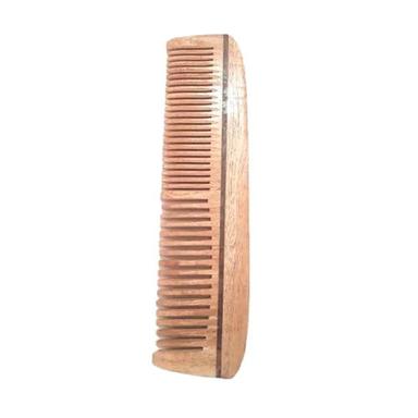 Brown 7 Inch Rake Neem Wooden Comb