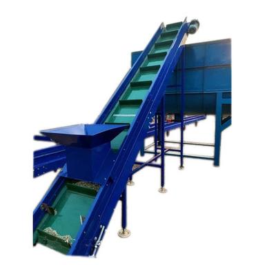 Blue Inclined Belt Conveyor
