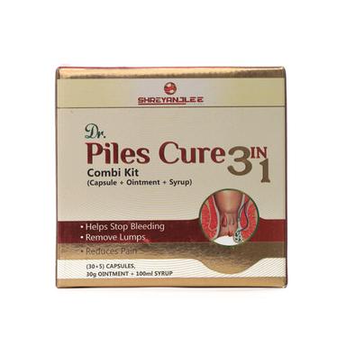 Piles Cure 3 In 1 Combi Kit Capsules Ointment Syrup Age Group: For Adults
