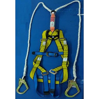Yellow Class-L Full Body Harness With Double Lanyard