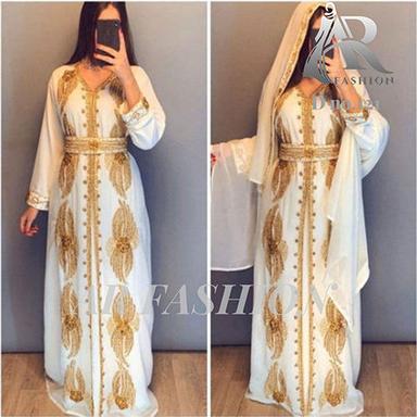 White Royal Moroccan Dubai Kaftan