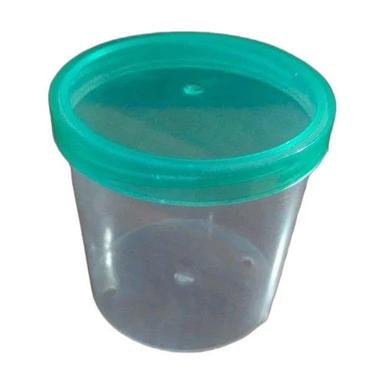 Transparent And Green Plastic Round Container
