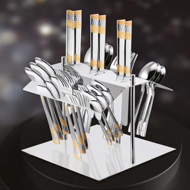 Silver 24 Pcs Imperial Gold Cutlery Stand