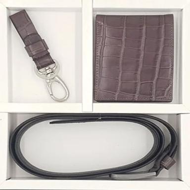 Different Available Leather Wallet Belt Key Chain Gift Set