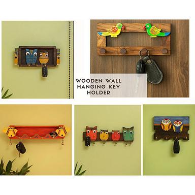 Multicolor Wooden Wall Hanging Key Holder