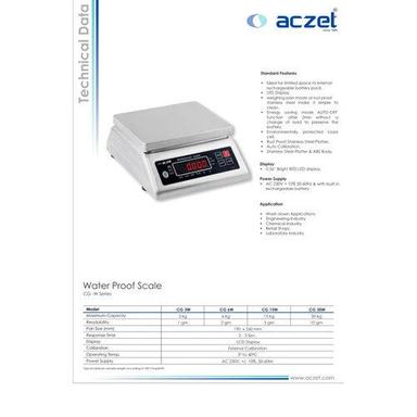 Aczet Cg-6W Waterproof Table Top Scale Capacity Range: 6 Kg  Kilograms (Kg)