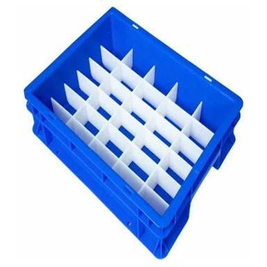 Blue Customised Plastic Crates With Partition