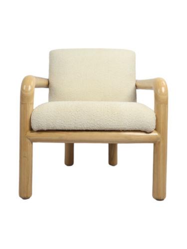 Adhunika Wooden Lounge Chair Towel Fabric(White)