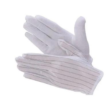 Cotton Ms White Rubber Esd Dotted Gloves