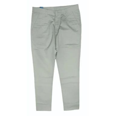 Washable Men Cotton Lycra Grey Stretchable Pant