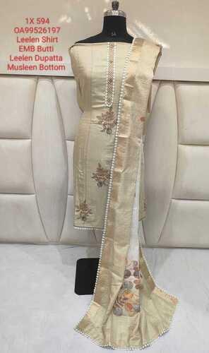 Different Available Linen Suit With Printed Chffon Dupatta