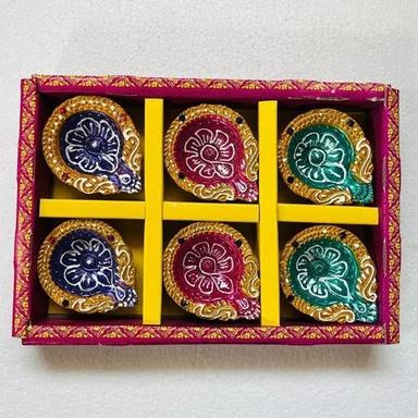 Different Available 6 Pcs Diwali Clay Diyas Set
