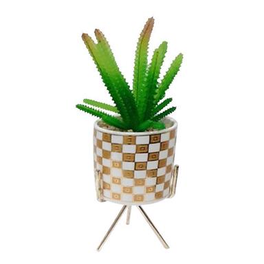 Durable Artificial Cactus Succulent Plant With Ceramic Pot