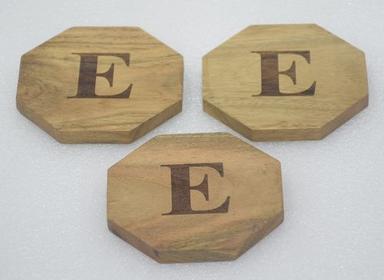 Set of 3 Wooden 'E' Coaster