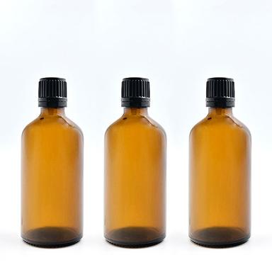 As Per Requirement Amber Glass Bottle With 18Mm Black Screw Cap