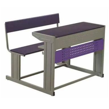 Grey School Dual Desk Bench