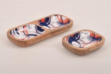 Wooden Dishes With Enamel
