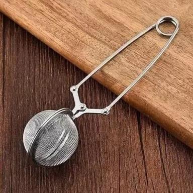 Inaara Stainless Steel Tea Strainer with Squeeze Handle Green Tea Leaves Herb Mesh Ball Infuser Filter Clip Squeeze Strainer (Pack of 1)