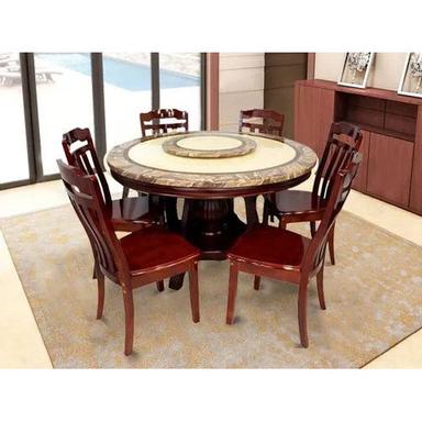 Brown Outdoor Round Dining Table Set