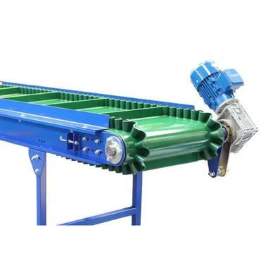 Blue Cleated Belt Conveyor