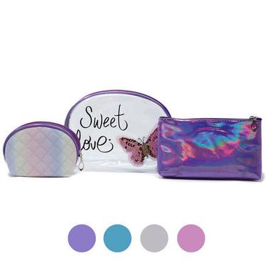 Women Holographic Colorful Mermaid Fashion Cosmetic Bag Travel Waterproof Zipper Makeup Bags HandBag Toiletry Organizer