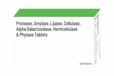 Protease, Amylase, Lipase, Cellulase, Alpha Galactosidase, Hemicellulase & Phytase tablets