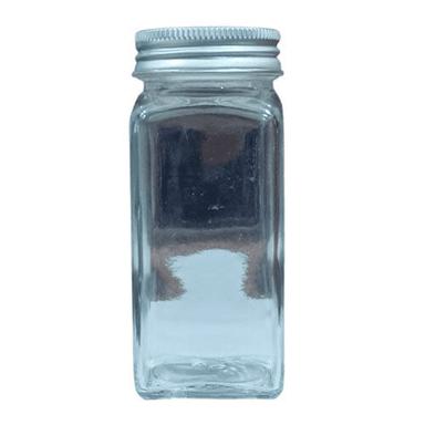 100ml Glass Square Jar + 42MM Aluminium Cap + Spice Lid