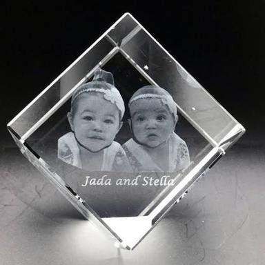 Crystal Laser Engraved Cut Cube Size: As Per Requirement