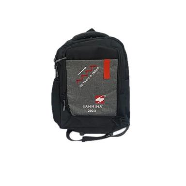 Black Printed Backpack Bag