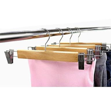 Garment Premium Solid Wooden Pant Skirt Hangers (Pack Of 10)