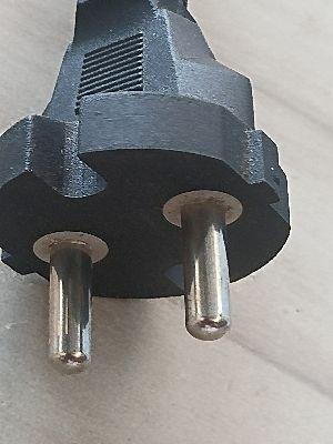 Black 2 Pin Power Cord Round