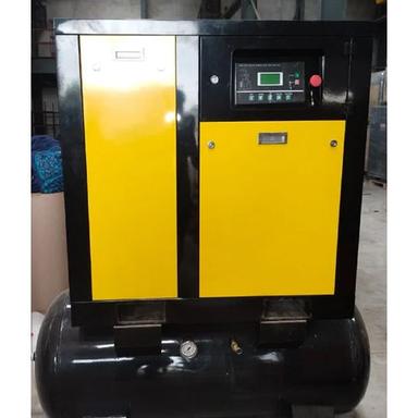 Yellow Rotary Screw Type Tank Mounted Air Compressor