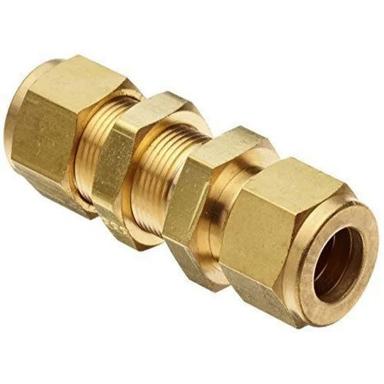 Golden Brass Compression Bulkhead Union