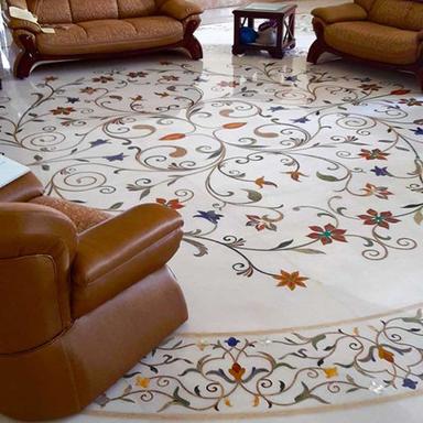 Stylish Marble Inlay Floor Tile