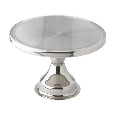 Silver Stainless Steel Cake Stand With Tong